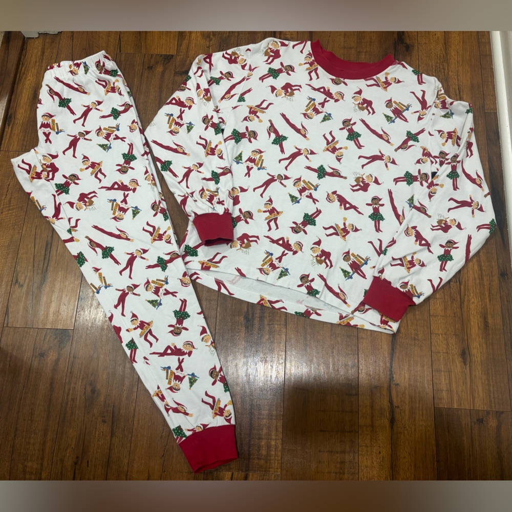 Pottery Barn Elf on a Shelf Adult Pajama Set Christmas Holidays Organic Adult S